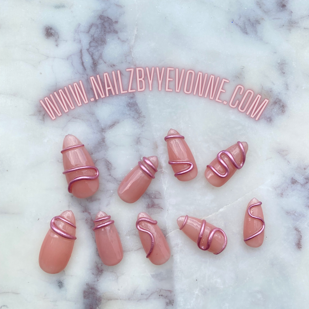 Rose Gold 3d Nail Art